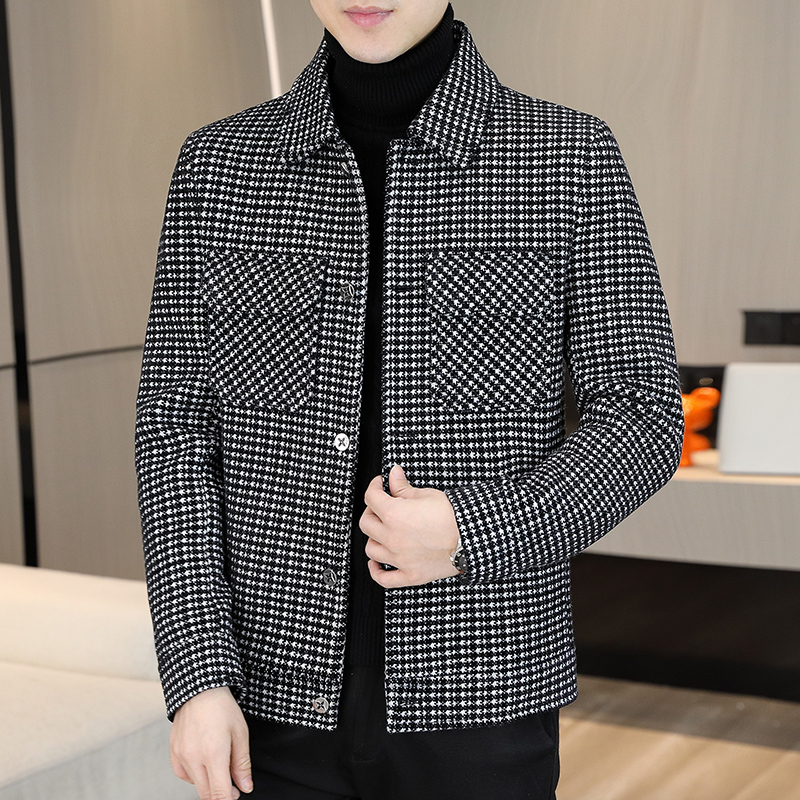 Streetwear Brand Clothing - Marke Winter Plaid Woolen Jacken Männer