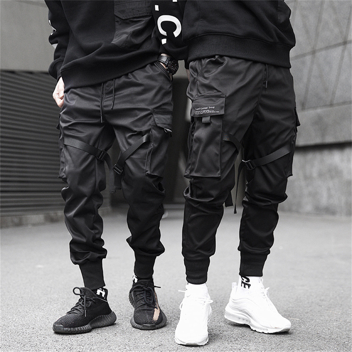 Schwarz Hip Hop Cargo Hosen So – Streetwear Brand Clothing Bewertung und Preis